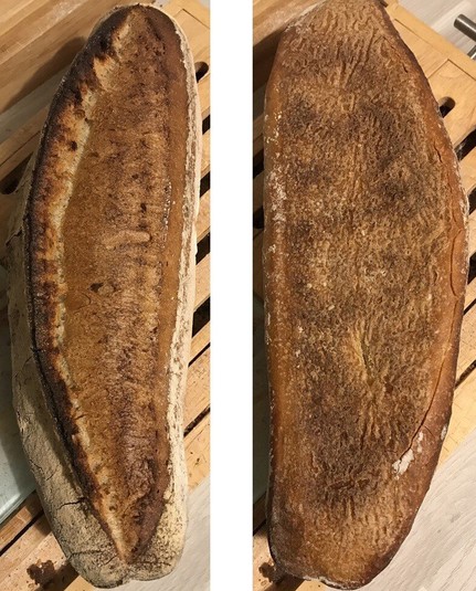 top and bottom views of baguette - 031020