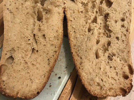 inside top view of baguette - 031020