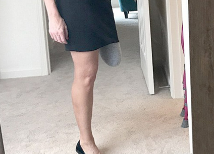 Jambes de femme sans bas...