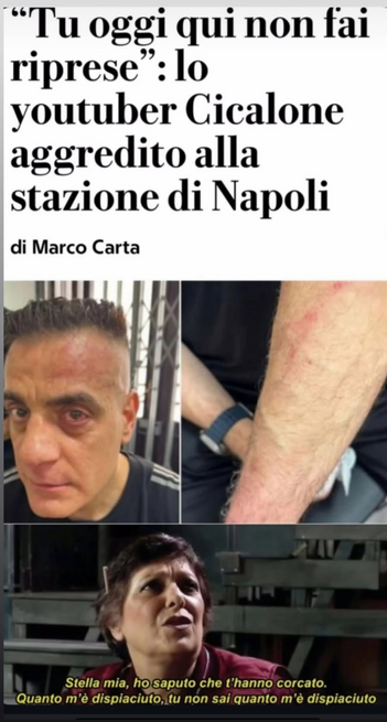 Articolo: Cicalone aggredito alla stazione di Napoli (lug 2025)