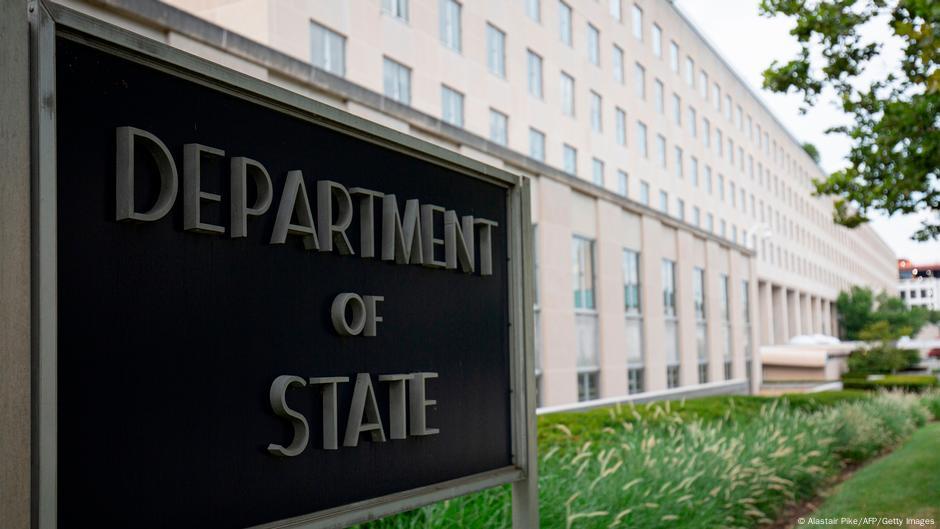 The US Department of State building is seen in Washington, DC, on July 22, 2019.
