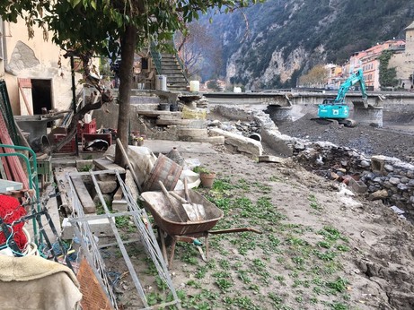 45 jrs après la tempête Alex - le village de Breil sur Roya