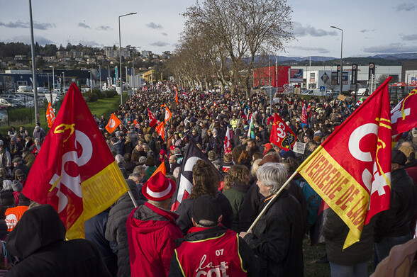 19 janvier dans les rues d'Aubenas en Ardèche