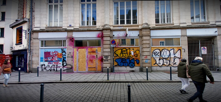 Le bureau de Police rue de Penhoët à Rennes - 17 mars 2023