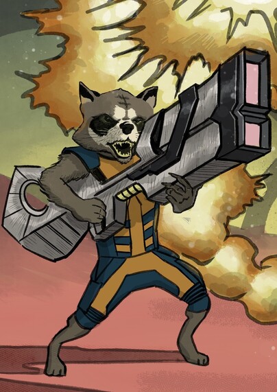 Zoom on Rocket Racoon 