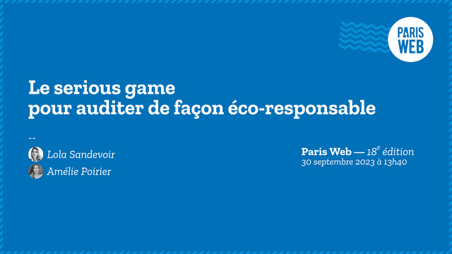 « Le serious game pour auditer de façon éco-responsable » par Lola Sandevoir et Amélie Poirier