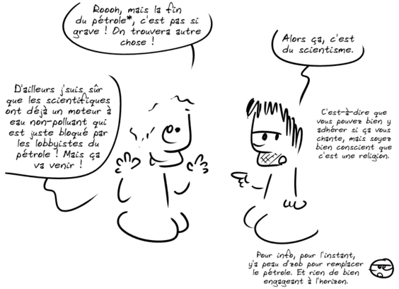 Extrait de la BD de Gee sur Grise Bouille : L'épuisement des énergies fossiles.