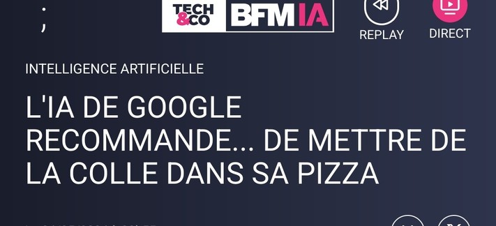article de presse
l'ia de Google recommande de mettre de la colle dans sa pizza