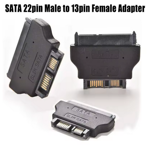 Photo d'un adaptateur SATA slimline vers SATA "normal"