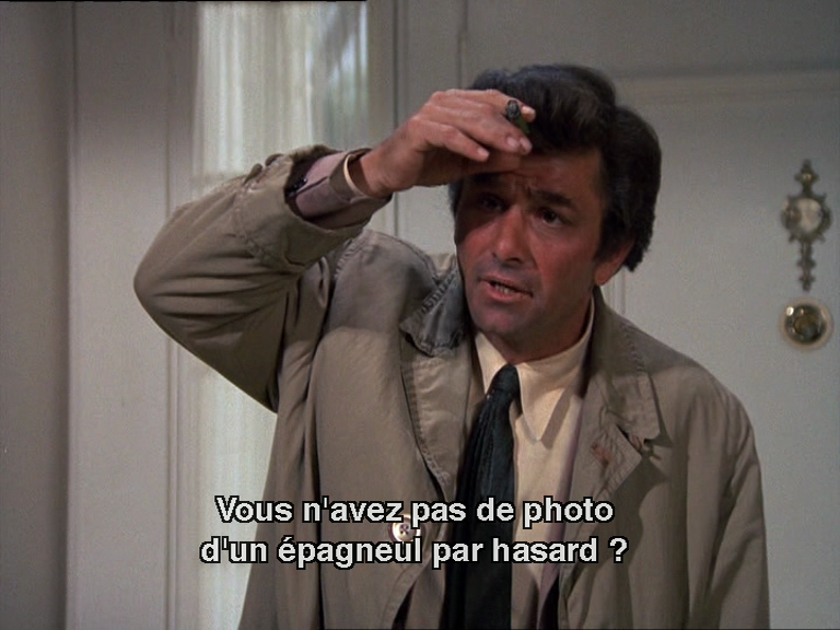 Columbo demande "Vous n'avez pas de photo d'un épagneul par hasard ?"