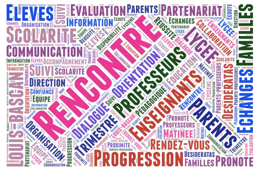 Note aux parents d’élèves – Rencontres parents / professeurs du samedi 13 décembre 2025 de 8h30 à 13h00 au lycée Louis-Bascan, à Rambouillet (78).