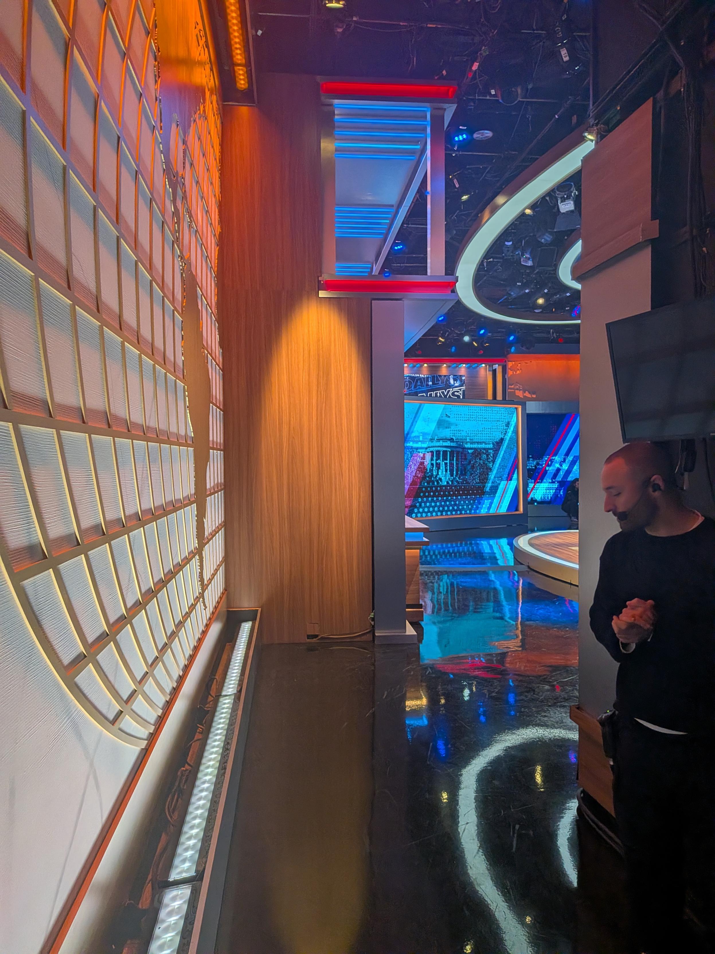 Backstage view of The Daily Show sound-stage.