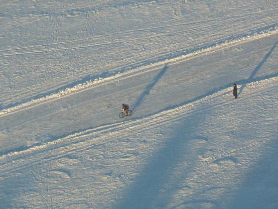 Cycling on the frozen lake