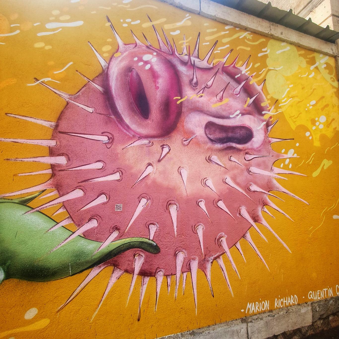 Grafitti représentant un Diodon